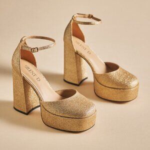 Silent D Gold Grace Mary Jane Heels
